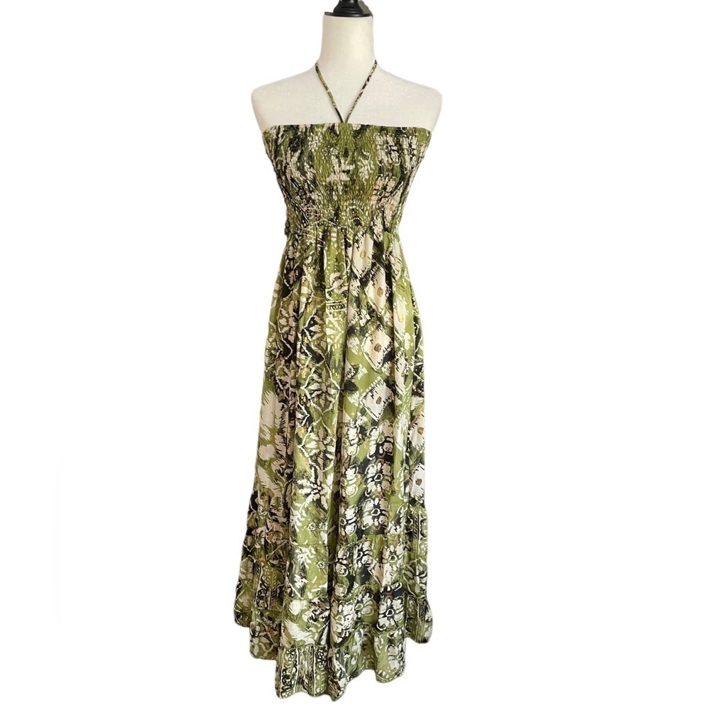 Beautiful silk blend open back tiered dress